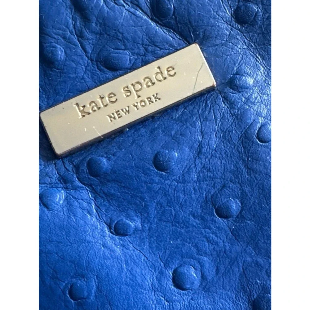 Kate Spade New York Blue Crossbody Bag | Textured Leather | Gold Hardware